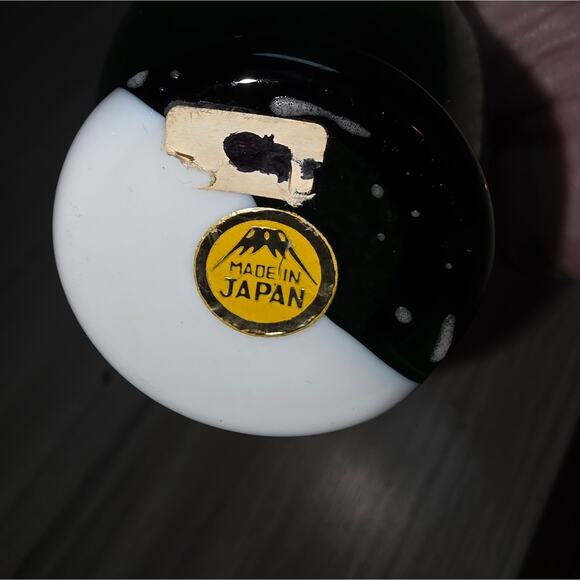 Vtg Emerald Green & White Swirl Glass Vase MCM Art Glass 8" Handcrafted Japan - Picture 5 of 5